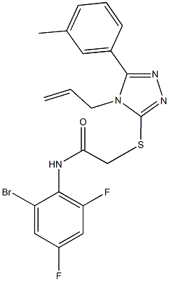 2-{[4-allyl-5-(3-methylphenyl)-4H-1,2,4-triazol-3-yl]sulfanyl}-N-(2-bromo-4,6-difluorophenyl)acetamide Struktur