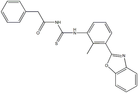 N-[3-(1,3-benzoxazol-2-yl)-2-methylphenyl]-N'-(phenylacetyl)thiourea Struktur