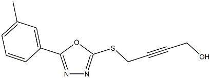 4-{[5-(3-methylphenyl)-1,3,4-oxadiazol-2-yl]sulfanyl}-2-butyn-1-ol Struktur