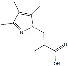 2-methyl-3-(3,4,5-trimethyl-1H-pyrazol-1-yl)propanoic acid Struktur