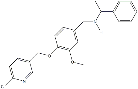 N-{4-[(6-chloro-3-pyridinyl)methoxy]-3-methoxybenzyl}-N-(1-phenylethyl)amine Struktur