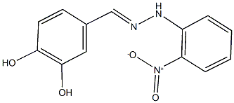 3,4-dihydroxybenzaldehyde {2-nitrophenyl}hydrazone Struktur