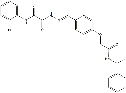 N-(2-bromophenyl)-2-oxo-2-[2-(4-{2-oxo-2-[(1-phenylethyl)amino]ethoxy}benzylidene)hydrazino]acetamide Struktur