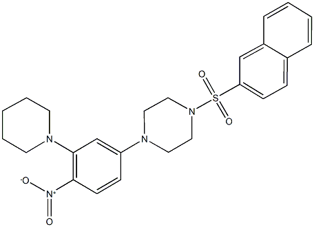 1-[4-nitro-3-(1-piperidinyl)phenyl]-4-(2-naphthylsulfonyl)piperazine Struktur