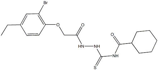 N-({2-[(2-bromo-4-ethylphenoxy)acetyl]hydrazino}carbothioyl)cyclohexanecarboxamide Struktur