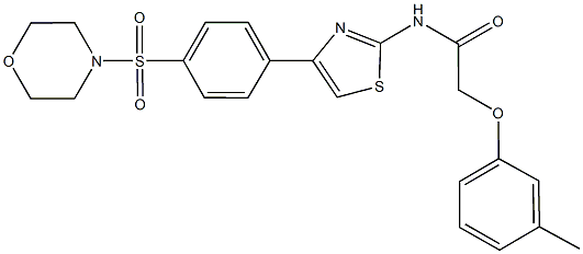 2-(3-methylphenoxy)-N-{4-[4-(4-morpholinylsulfonyl)phenyl]-1,3-thiazol-2-yl}acetamide Struktur