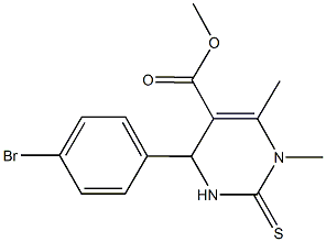 methyl 4-(4-bromophenyl)-1,6-dimethyl-2-thioxo-1,2,3,4-tetrahydro-5-pyrimidinecarboxylate Struktur