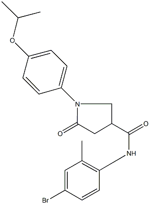 N-(4-bromo-2-methylphenyl)-1-(4-isopropoxyphenyl)-5-oxo-3-pyrrolidinecarboxamide Struktur