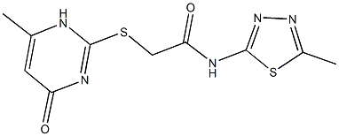 2-[(6-methyl-4-oxo-1,4-dihydro-2-pyrimidinyl)sulfanyl]-N-(5-methyl-1,3,4-thiadiazol-2-yl)acetamide Struktur