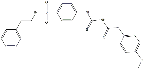 4-[({[(4-methoxyphenyl)acetyl]amino}carbothioyl)amino]-N-(2-phenylethyl)benzenesulfonamide Struktur