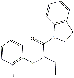 1-(2,3-dihydro-1H-indol-1-ylcarbonyl)propyl 2-methylphenyl ether Struktur