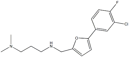 N-{[5-(3-chloro-4-fluorophenyl)-2-furyl]methyl}-N-[3-(dimethylamino)propyl]amine Struktur