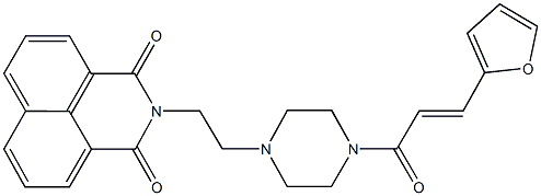 2-(2-{4-[3-(2-furyl)acryloyl]-1-piperazinyl}ethyl)-1H-benzo[de]isoquinoline-1,3(2H)-dione Struktur