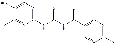 N-(5-bromo-6-methyl-2-pyridinyl)-N'-(4-ethylbenzoyl)thiourea Struktur