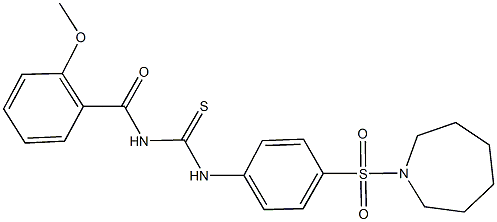 N-[4-(1-azepanylsulfonyl)phenyl]-N'-(2-methoxybenzoyl)thiourea Struktur