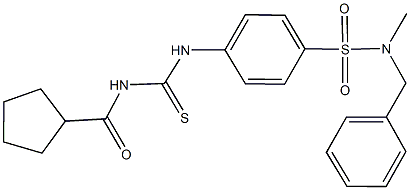 N-benzyl-4-({[(cyclopentylcarbonyl)amino]carbothioyl}amino)-N-methylbenzenesulfonamide Struktur