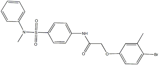 2-(4-bromo-3-methylphenoxy)-N-{4-[(methylanilino)sulfonyl]phenyl}acetamide Struktur