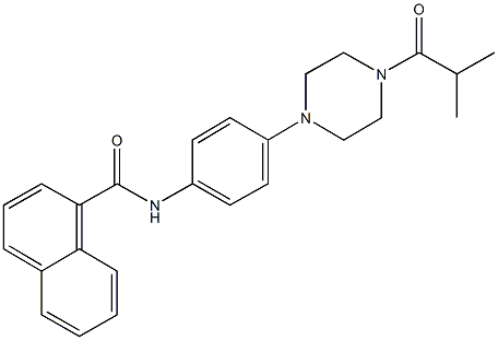 N-[4-(4-isobutyryl-1-piperazinyl)phenyl]-1-naphthamide Struktur