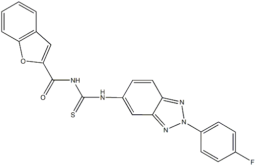 N-(1-benzofuran-2-ylcarbonyl)-N'-[2-(4-fluorophenyl)-2H-1,2,3-benzotriazol-5-yl]thiourea Struktur