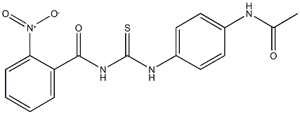 N-(4-{[({2-nitrobenzoyl}amino)carbothioyl]amino}phenyl)acetamide Struktur