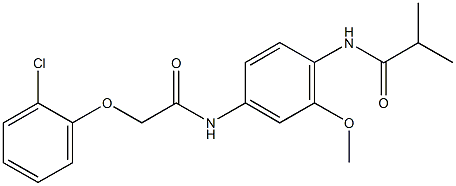 N-(4-{[(2-chlorophenoxy)acetyl]amino}-2-methoxyphenyl)-2-methylpropanamide Struktur