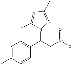 1-[2-nitro-1-(4-methylphenyl)ethyl]-3,5-dimethyl-1H-pyrazole Struktur