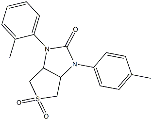 1-(2-methylphenyl)-3-(4-methylphenyl)tetrahydro-1H-thieno[3,4-d]imidazol-2(3H)-one 5,5-dioxide Struktur