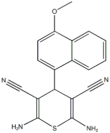 2,6-diamino-4-(4-methoxy-1-naphthyl)-4H-thiopyran-3,5-dicarbonitrile Struktur