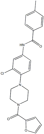 N-{3-chloro-4-[4-(2-furoyl)-1-piperazinyl]phenyl}-4-methylbenzamide Struktur