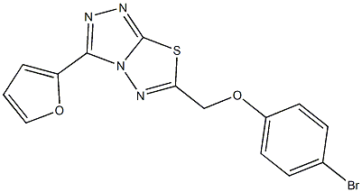 6-[(4-bromophenoxy)methyl]-3-(2-furyl)[1,2,4]triazolo[3,4-b][1,3,4]thiadiazole Struktur