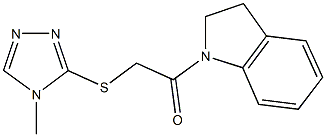 2-(2,3-dihydro-1H-indol-1-yl)-2-oxoethyl 4-methyl-4H-1,2,4-triazol-3-yl sulfide Struktur