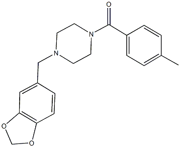 1-(1,3-benzodioxol-5-ylmethyl)-4-(4-methylbenzoyl)piperazine Struktur