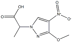 2-{4-nitro-3-methoxy-1H-pyrazol-1-yl}propanoic acid Struktur