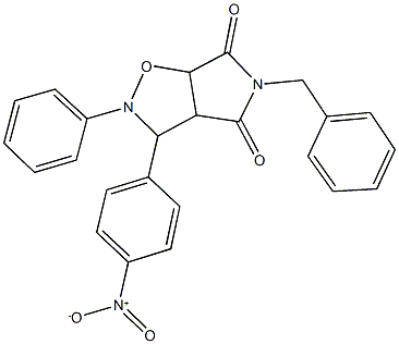 5-benzyl-3-{4-nitrophenyl}-2-phenyldihydro-2H-pyrrolo[3,4-d]isoxazole-4,6(3H,5H)-dione Struktur