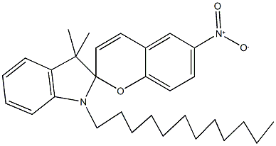 1'-dodecyl-3',3'-dimethyl-6-nitrospiro(2H-chromene-2,2'-indoline) Struktur