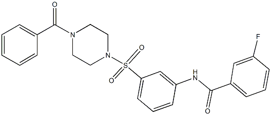 N-{3-[(4-benzoyl-1-piperazinyl)sulfonyl]phenyl}-3-fluorobenzamide Struktur