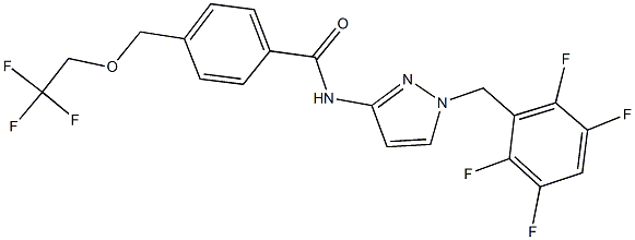 N-[1-(2,3,5,6-tetrafluorobenzyl)-1H-pyrazol-3-yl]-4-[(2,2,2-trifluoroethoxy)methyl]benzamide Struktur