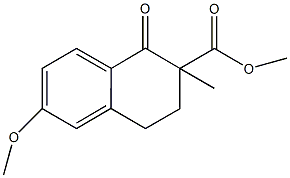 methyl 6-methoxy-2-methyl-1-oxo-1,2,3,4-tetrahydro-2-naphthalenecarboxylate Struktur