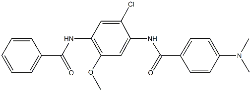 N-[4-(benzoylamino)-2-chloro-5-methoxyphenyl]-4-(dimethylamino)benzamide Struktur