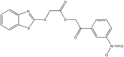 2-{3-nitrophenyl}-2-oxoethyl (1,3-benzothiazol-2-ylsulfanyl)acetate Struktur