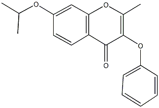 2-methyl-7-[(1-methylethyl)oxy]-3-(phenyloxy)-4H-chromen-4-one Struktur