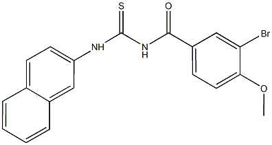 N-(3-bromo-4-methoxybenzoyl)-N'-(2-naphthyl)thiourea Struktur