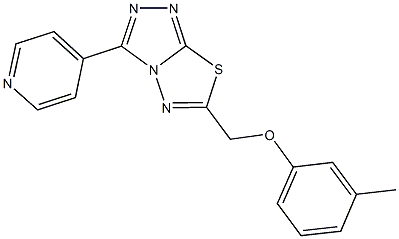 6-[(3-methylphenoxy)methyl]-3-(4-pyridinyl)[1,2,4]triazolo[3,4-b][1,3,4]thiadiazole Struktur