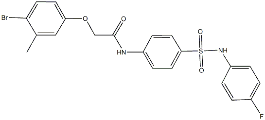 2-(4-bromo-3-methylphenoxy)-N-{4-[(4-fluoroanilino)sulfonyl]phenyl}acetamide Struktur