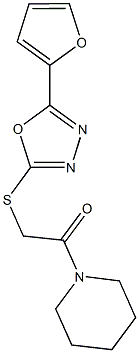 5-(2-furyl)-1,3,4-oxadiazol-2-yl2-oxo-2-(1-piperidinyl)ethylsulfide Struktur