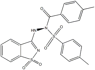 N'-(1,1-dioxido-1,2-benzisothiazol-3-yl)-4-methyl-N-(4-methylbenzoyl)benzenesulfonohydrazide Struktur