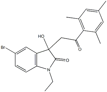 5-bromo-1-ethyl-3-hydroxy-3-(2-mesityl-2-oxoethyl)-1,3-dihydro-2H-indol-2-one Struktur