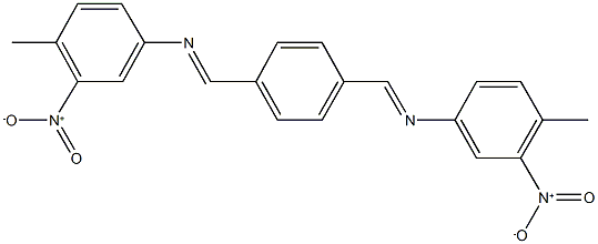 4-methyl-N-(4-{[(4-methyl-3-nitrophenyl)imino]methyl}benzylidene)-3-nitroaniline Struktur