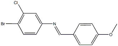 N-(4-bromo-3-chlorophenyl)-N-(4-methoxybenzylidene)amine Struktur