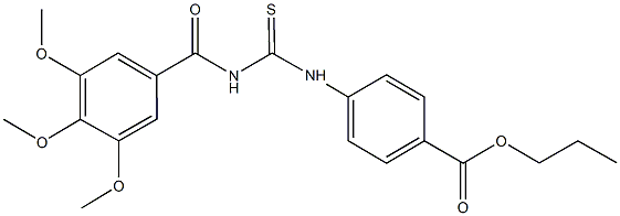 propyl 4-({[(3,4,5-trimethoxybenzoyl)amino]carbothioyl}amino)benzoate Struktur